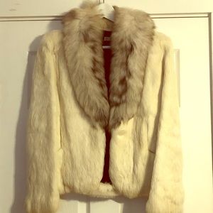 Vintage 60s white rabbit fur jacket